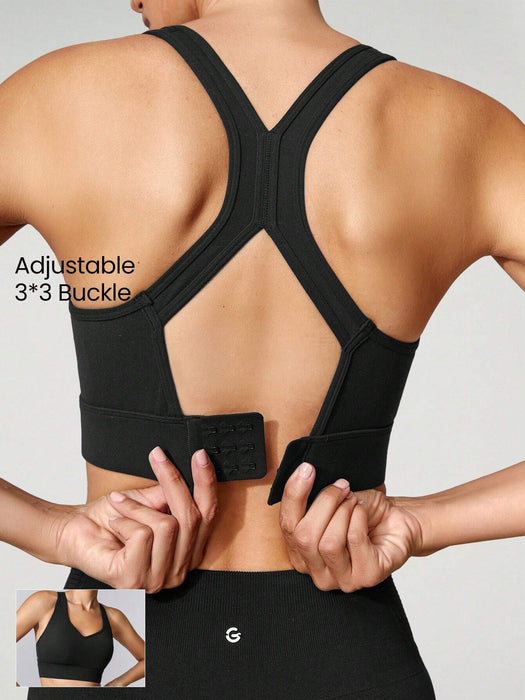 SHEIN Sujetador Deportivo Con Cuello En VY Tirantes De Aro - Quierox - Tienda Online