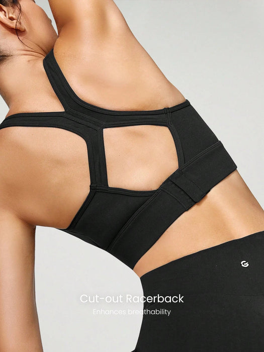 SHEIN Sujetador Deportivo Con Cuello En VY Tirantes De Aro - Quierox - Tienda Online