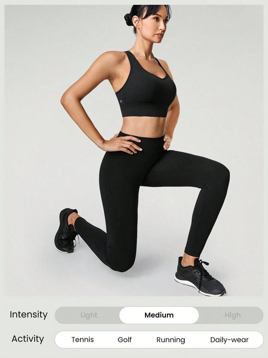 SHEIN Sujetador Deportivo Con Cuello En VY Tirantes De Aro - Quierox - Tienda Online