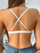 Shein Sujetador triangular sin aros con cierre frontal elegante, de tejido acanalado liso - Quierox - Tienda Online
