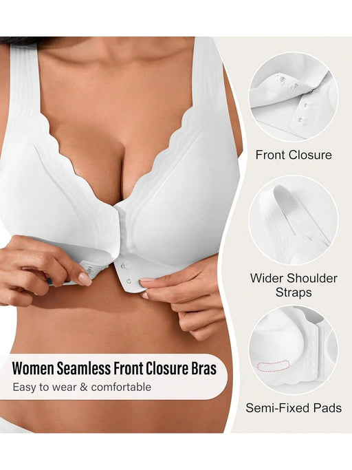 SHEIN Sujetadores con cierre frontal para mujer, sin costuras, inalámbricos - Quierox - Tienda Online