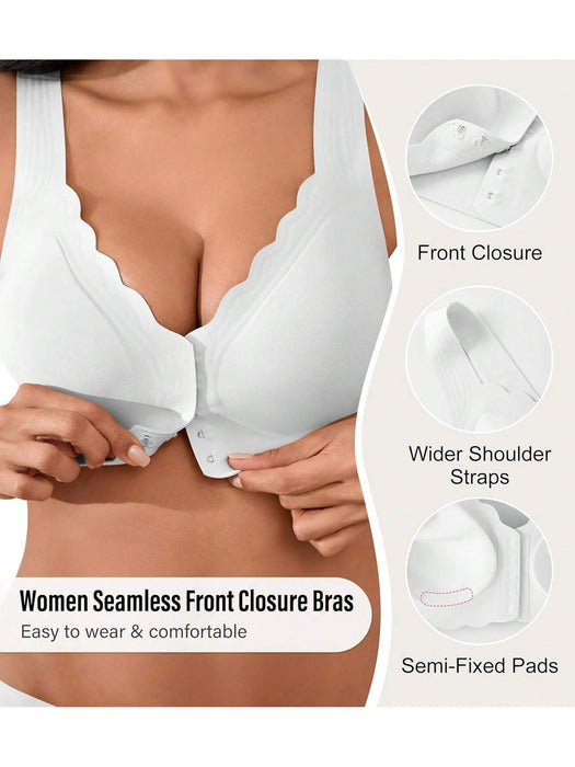 SHEIN Sujetadores con cierre frontal para mujer, sin costuras, inalámbricos - Quierox - Tienda Online