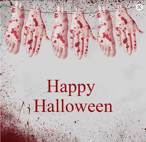 SHEIN suministros de decoración para fiesta de Halloween huella de sangre aterradora roja - Quierox - Tienda Online