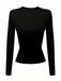 SHEIN Sundraya Camiseta básica de manga larga para mujer - Quierox - Tienda Online