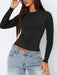 Shein Sundraya Camiseta casual de ajuste ceñido de manga larga y cuello redondo - Quierox - Tienda Online