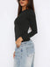 Shein Sundraya Camiseta casual de ajuste ceñido de manga larga y cuello redondo - Quierox - Tienda Online