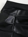 Shein Sweetra Falda corta elegante estilo retro de talle alto, plisada de piel sintética brasileña - Quierox - Tienda Online