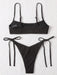 SHEIN Swim Basics Conjunto de bikini acanalado Tirante ajustable - Quierox - Tienda Online