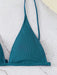 Shein Swim Basics Conjunto de bikini de corte alto triangular acanalado para playa de verano - Quierox - Tienda Online