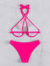 SHEIN Swim Bikini de verano con escote halter cruzado y aros - Quierox - Tienda Online