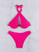 SHEIN Swim Bikini de verano con escote halter cruzado y aros - Quierox - Tienda Online