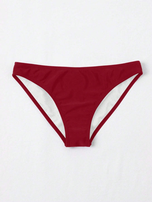 SHEIN Swim Bottom de traje de baño para playa de unicolor - Quierox - Tienda Online