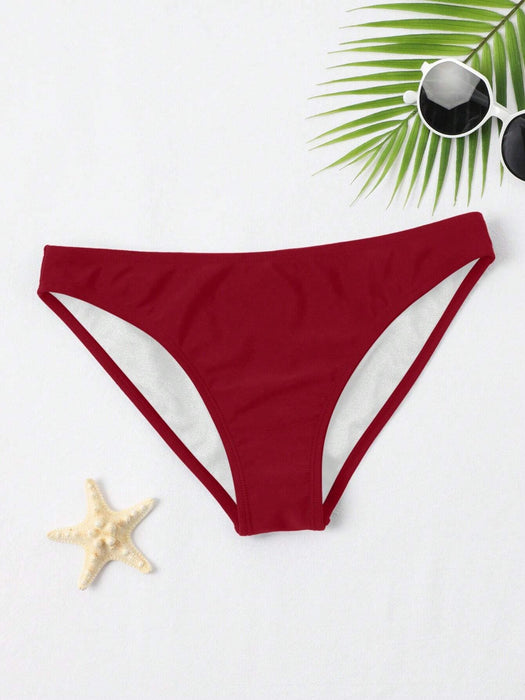 SHEIN Swim Bottom de traje de baño para playa de unicolor - Quierox - Tienda Online