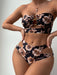 SHEIN Swim Conjunto de bikini con estampado floral Sujetador de bandeau con aros - Quierox - Tienda Online
