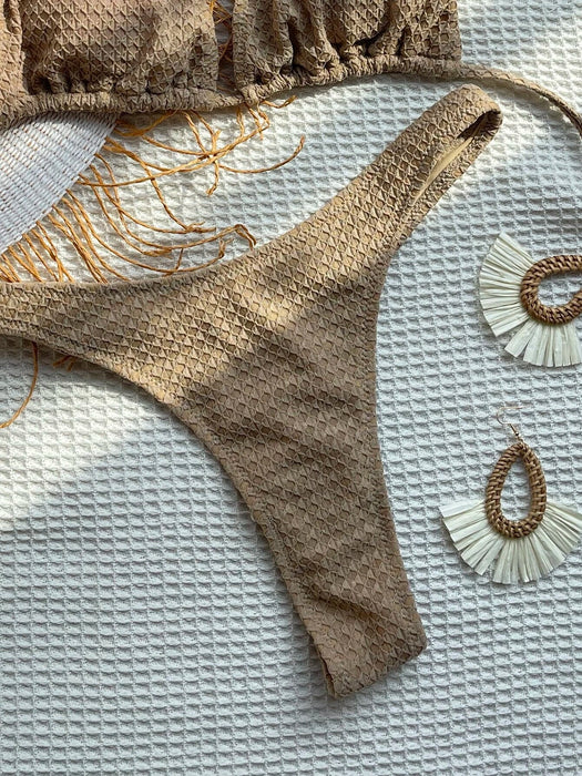 SHEIN Swim Conjunto de bikini de triángulo con cuello halter liso para playa de verano - Quierox - Tienda Online