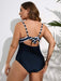 SHEIN Swim Curve Bañador una pieza push up de rayas cruzado - Quierox - Tienda Online