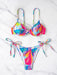 SHEIN Swim Summer Beach - Conjunto de bikini colorido con sujetador con aros y tanga - Quierox - Tienda Online