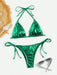 SHEIN Swim Summer Beach - Conjunto de bikini de triángulo liso con lazo lateral - Quierox - Tienda Online