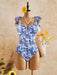 SHEIN Swim Traje de baño de una pieza con estampado vintage - Quierox - Tienda Online