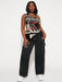 SHEIN SXY Blusa ajustada, estampado de eslogan, hombro asimétrico, para mujer - Quierox - Tienda Online