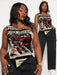 SHEIN SXY Blusa ajustada, estampado de eslogan, hombro asimétrico, para mujer - Quierox - Tienda Online