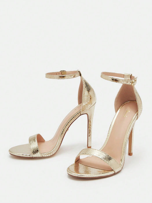 Shein SXY sanndalias de tacón alto con tiras en el tobillo para mujer - Quierox - Tienda Online