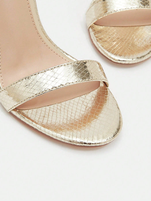 Shein SXY sanndalias de tacón alto con tiras en el tobillo para mujer - Quierox - Tienda Online