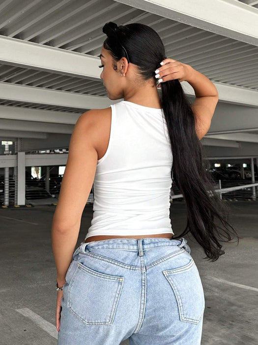 SHEIN SXY Top fruncido con bloques de color - Quierox - Tienda Online