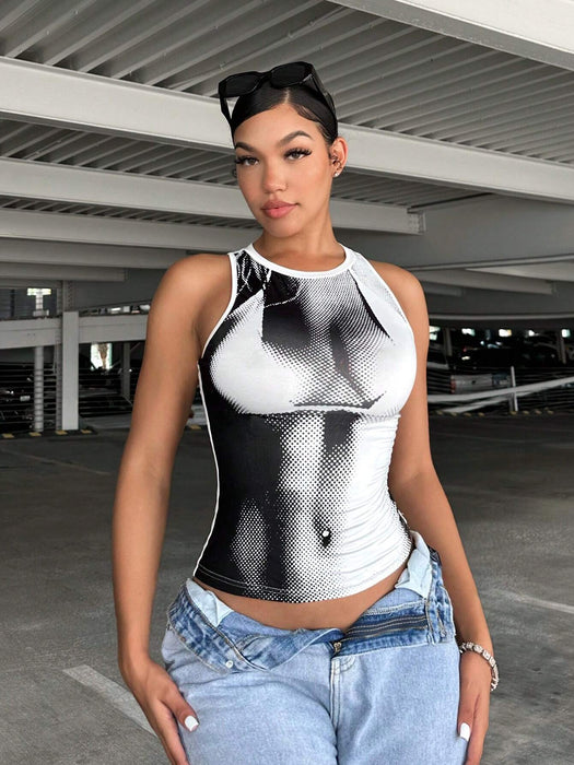 SHEIN SXY Top fruncido con bloques de color - Quierox - Tienda Online