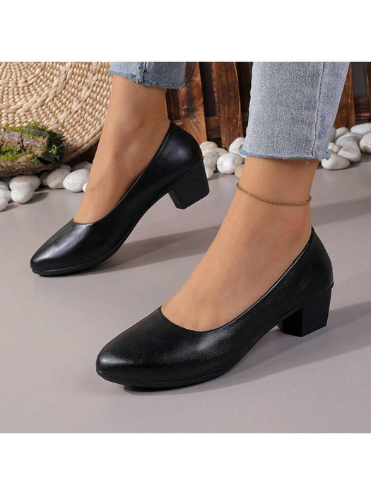 SHEIN Tacones altos, zapatos de trabajo con tacón grueso - Quierox - Tienda Online