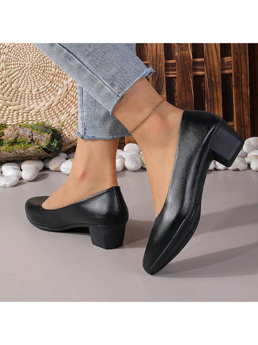 SHEIN Tacones altos, zapatos de trabajo con tacón grueso - Quierox - Tienda Online