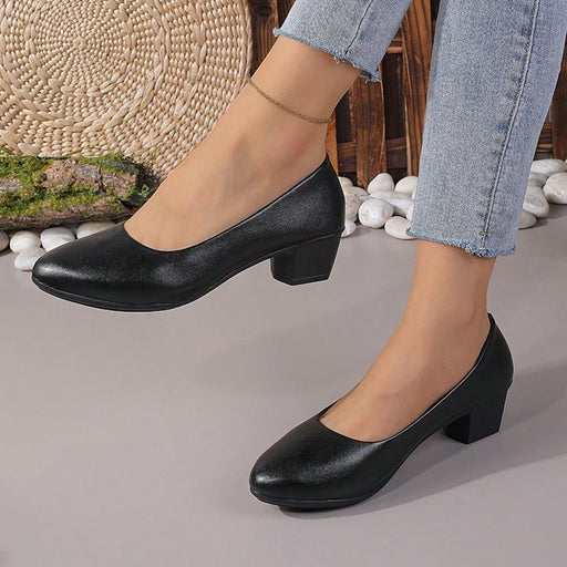 SHEIN Tacones altos, zapatos de trabajo con tacón grueso - Quierox - Tienda Online