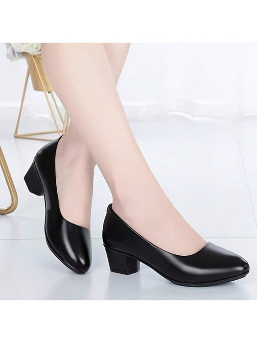 SHEIN Tacones altos, zapatos de trabajo con tacón grueso - Quierox - Tienda Online
