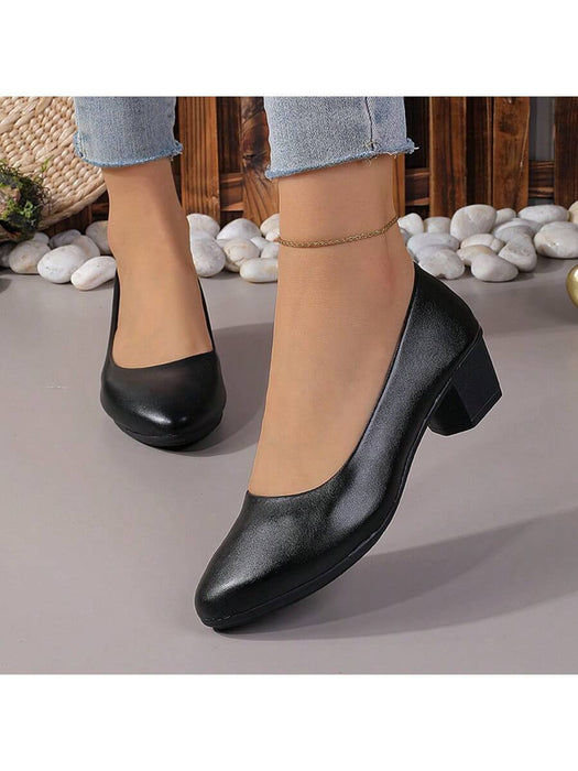 SHEIN Tacones altos, zapatos de trabajo con tacón grueso - Quierox - Tienda Online