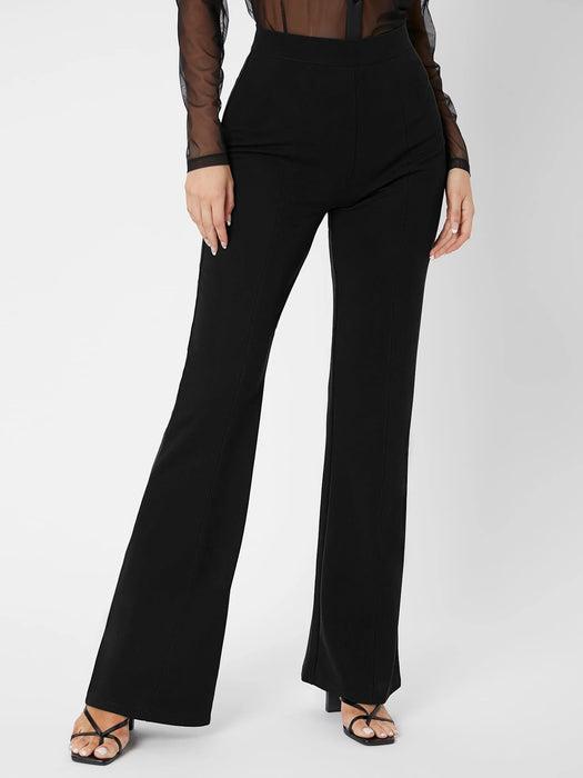 SHEIN Tall Pantalones palazzo unicolor con cremallera trasera - Quierox - Tienda Online