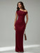 SHEIN Tall Vestido elegante de unicolor con cuello asimétrico - Quierox - Tienda Online