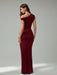 SHEIN Tall Vestido elegante de unicolor con cuello asimétrico - Quierox - Tienda Online