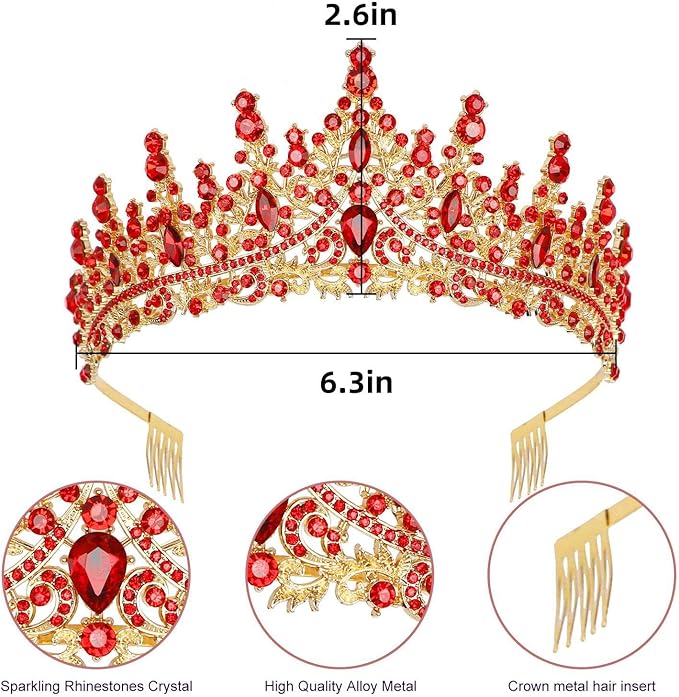 SHEIN Tiaras y coronas para mujer (rojo) - Quierox - Tienda Online