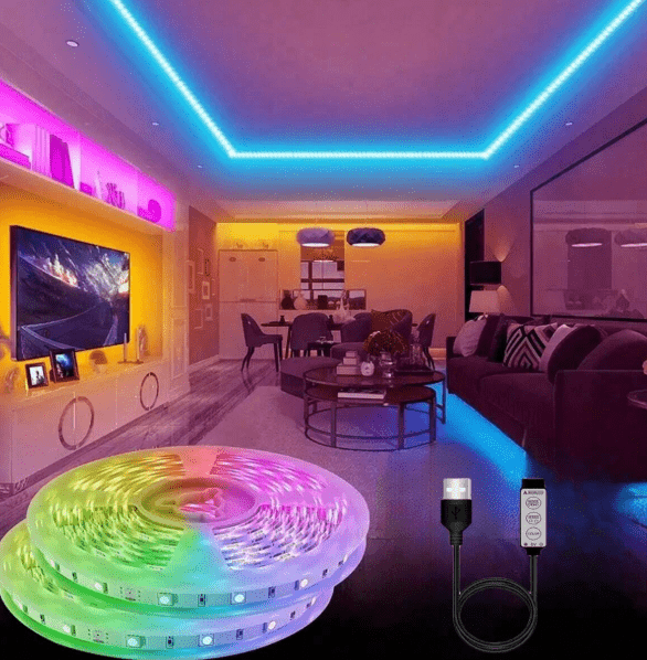 SHEIN Tira de luces LED decorativas de 1 m control por cable USB de 3 teclas - Quierox - Tienda Online