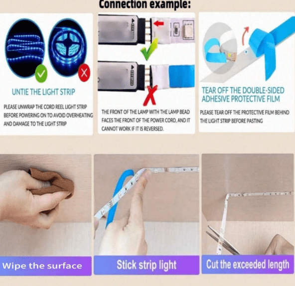 SHEIN Tira de luces LED decorativas de 1 m control por cable USB de 3 teclas - Quierox - Tienda Online