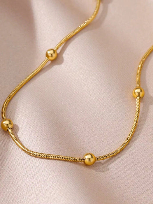 Shein Tobilleras de acero inoxidable con cuentas de perlas falsas para mujeres - Quierox - Tienda Online