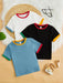 SHEIN Toddler Camiseta con ribete en contraste para niños pequeños - Quierox - Tienda Online