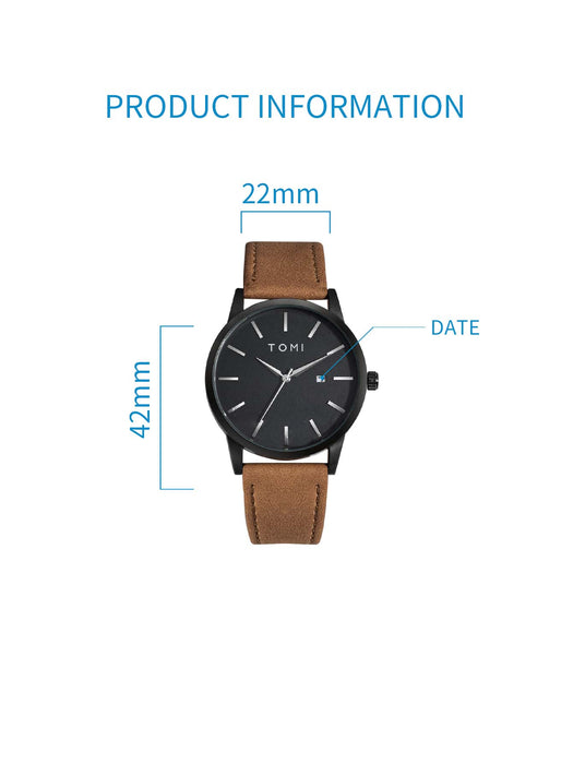 SHEIN TOMI Reloj de cuarzo minimalista redondo con puntero de fecha - Quierox - Tienda Online