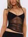 SHEIN Top corto casual de mujer de verano, de malla plisada - Quierox - Tienda Online