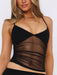 SHEIN Top corto casual de mujer de verano, de malla plisada - Quierox - Tienda Online