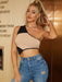 Shein Top corto de un hombro de color combinado bajo asimétrico - Quierox - Tienda Online