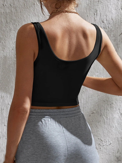 SHEIN Top corto sin mangas liso alto - Quierox - Tienda Online