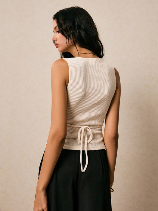 Shein Top de moda con escote en V y diseño de concha metálica para mujer de Poéselle - Quierox - Tienda Online