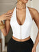 SHEIN Top de tirantes Apperloth blanca con escote en V, cordones en la espalda - Quierox - Tienda Online