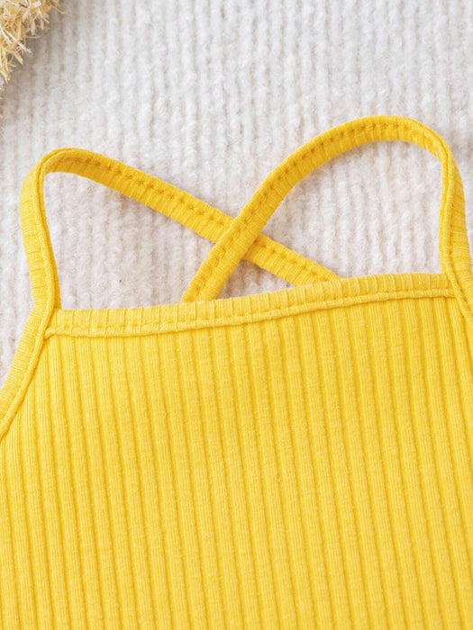 SHEIN Top de tirantes asimétrico de punto de color liso para niña bebé - Quierox - Tienda Online